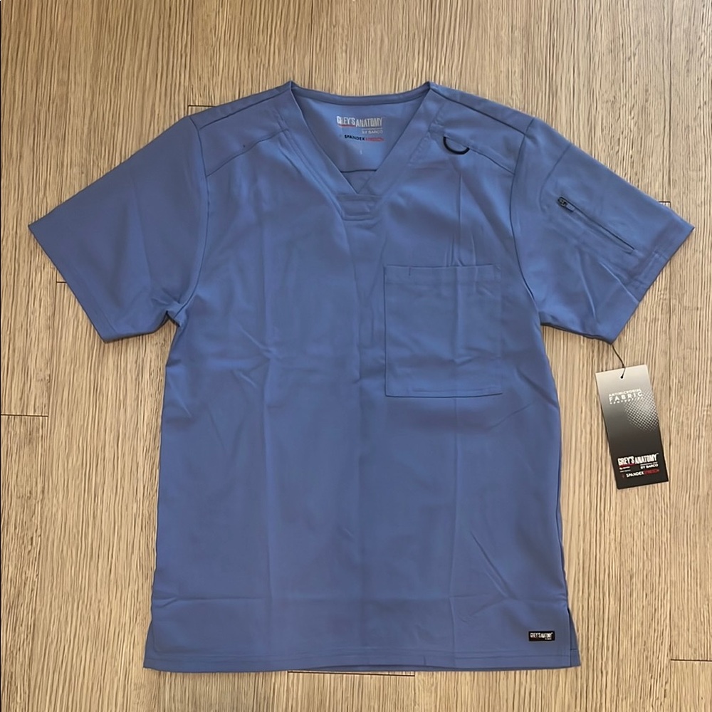 NWT Greys Anatomy Size Small Scrub Top Blue Men's Top